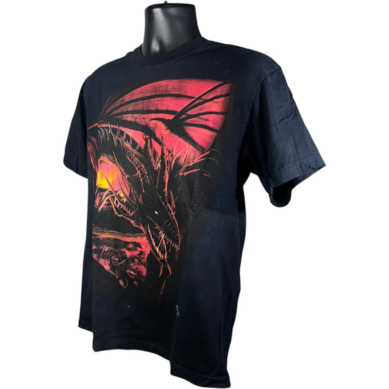 Vintage Skulbone Dragon Fantasy Art Tee 90s