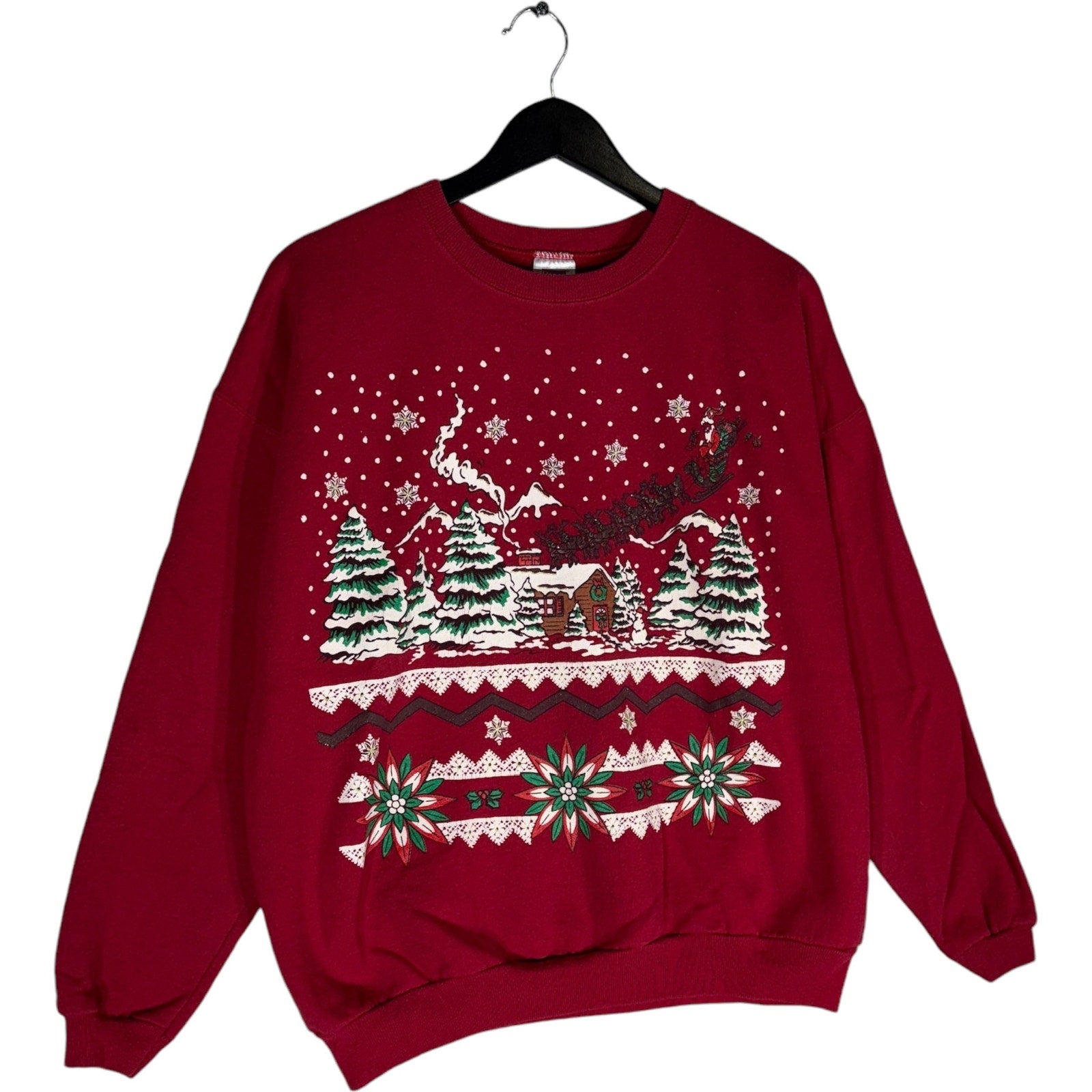 Vintage Christmas Snowy Forest Crewneck 90s