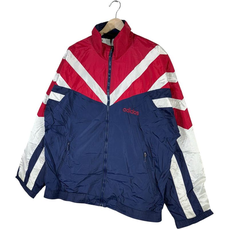 Vintage Adidas Mini Spellout Color Block Windbreaker