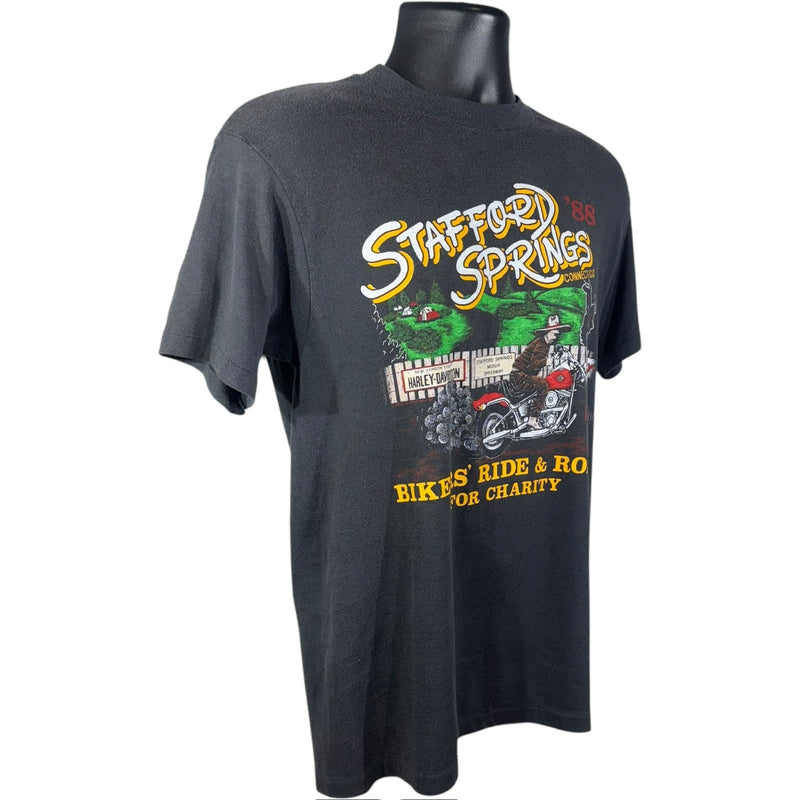 Vintage Stafford Springs Connecticut Bikers Ride Tee '88