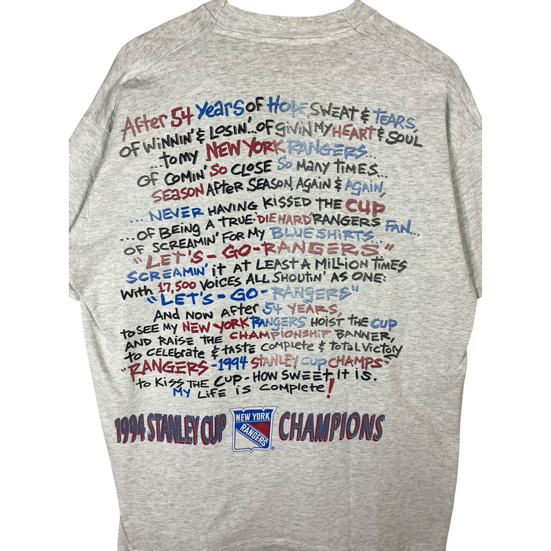 Vintage New York Rangers Stanley Cup 1994 NHL T-Shirt
