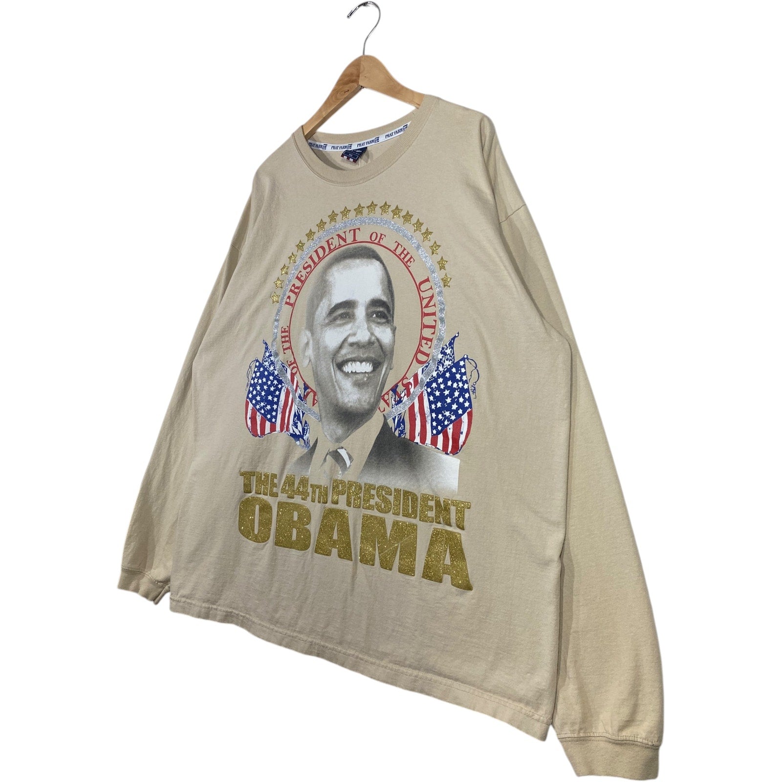 Vintage The 44th USA President OBAMA Graphic Long Sleeve T-Shirt