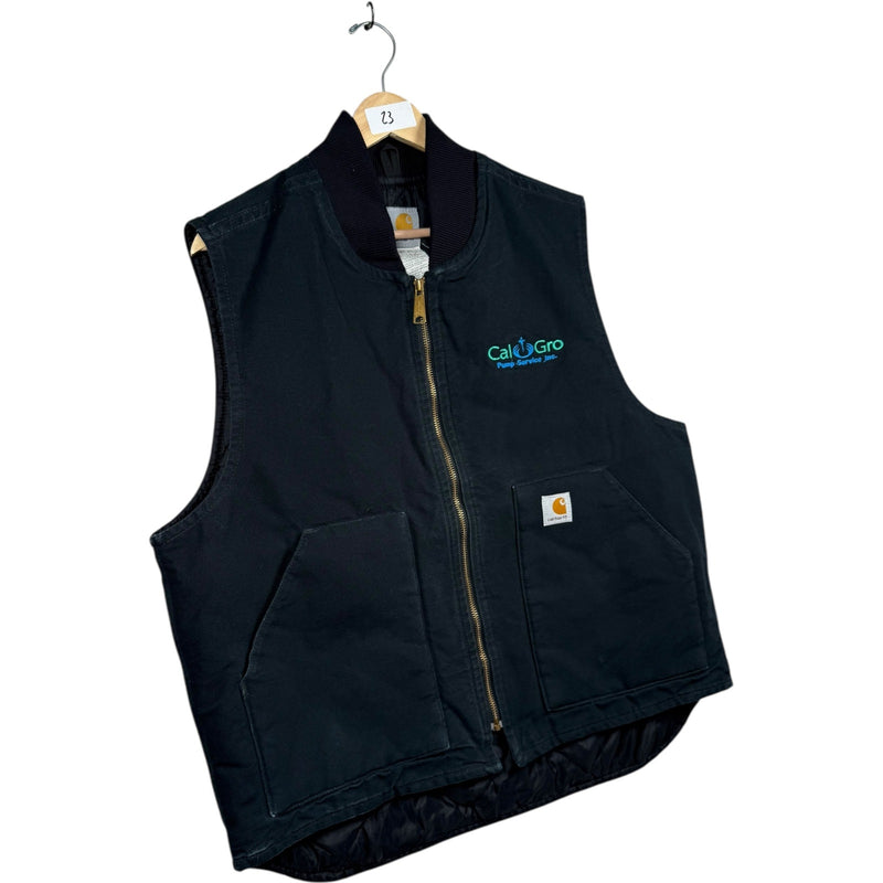 Vintage Carhartt Cal Gro Logo Full Zip Vest