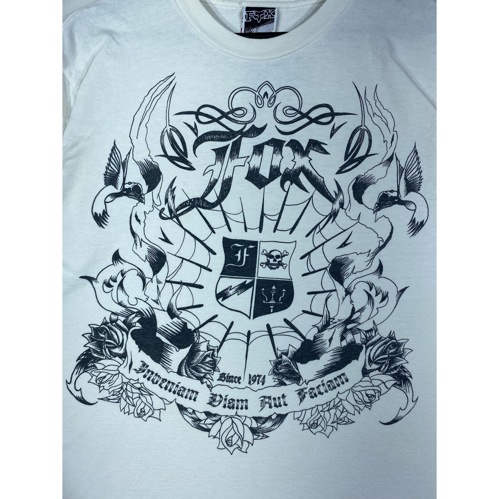 Vintage Fox Gothic Graphic Print T-Shirt