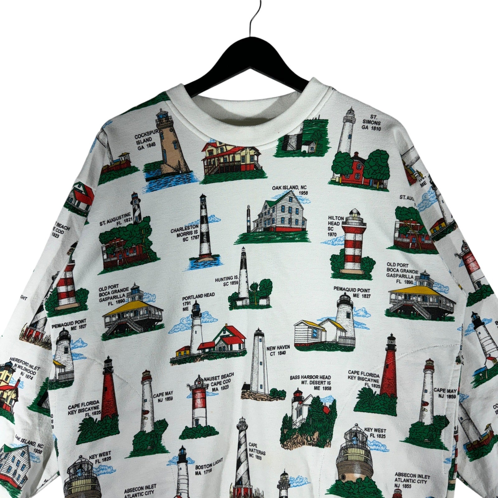 Vintage Light Houses AOP Crewneck 90s