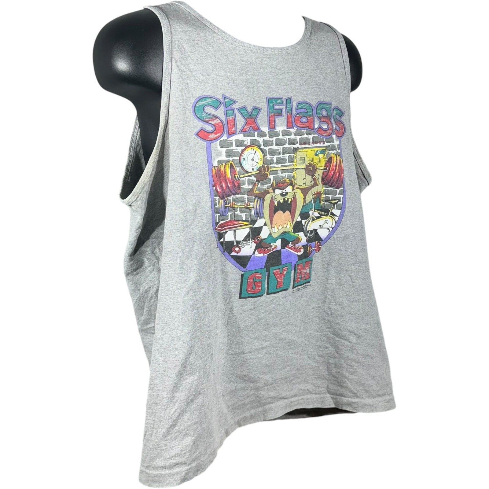 Vintage Six Flags Taz Gym Tank Top 90's