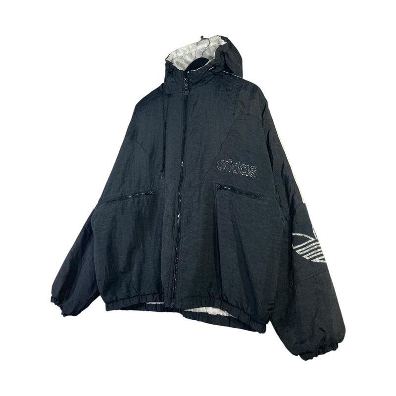 Vintage Adidas Trefoil 3-Stripes Hooded Windbreaker
