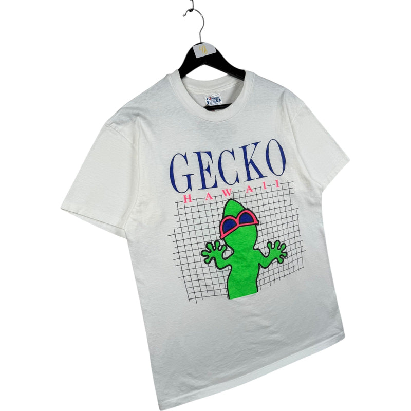 Vintage Gecko Hawaii Neon Lizard Graphic T-Shirt
