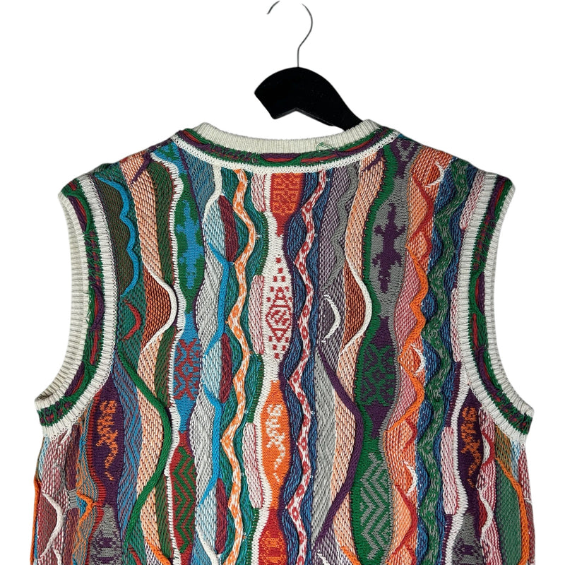 Vintage Missoni Sport 3D Knit Button Up Sweater Vest