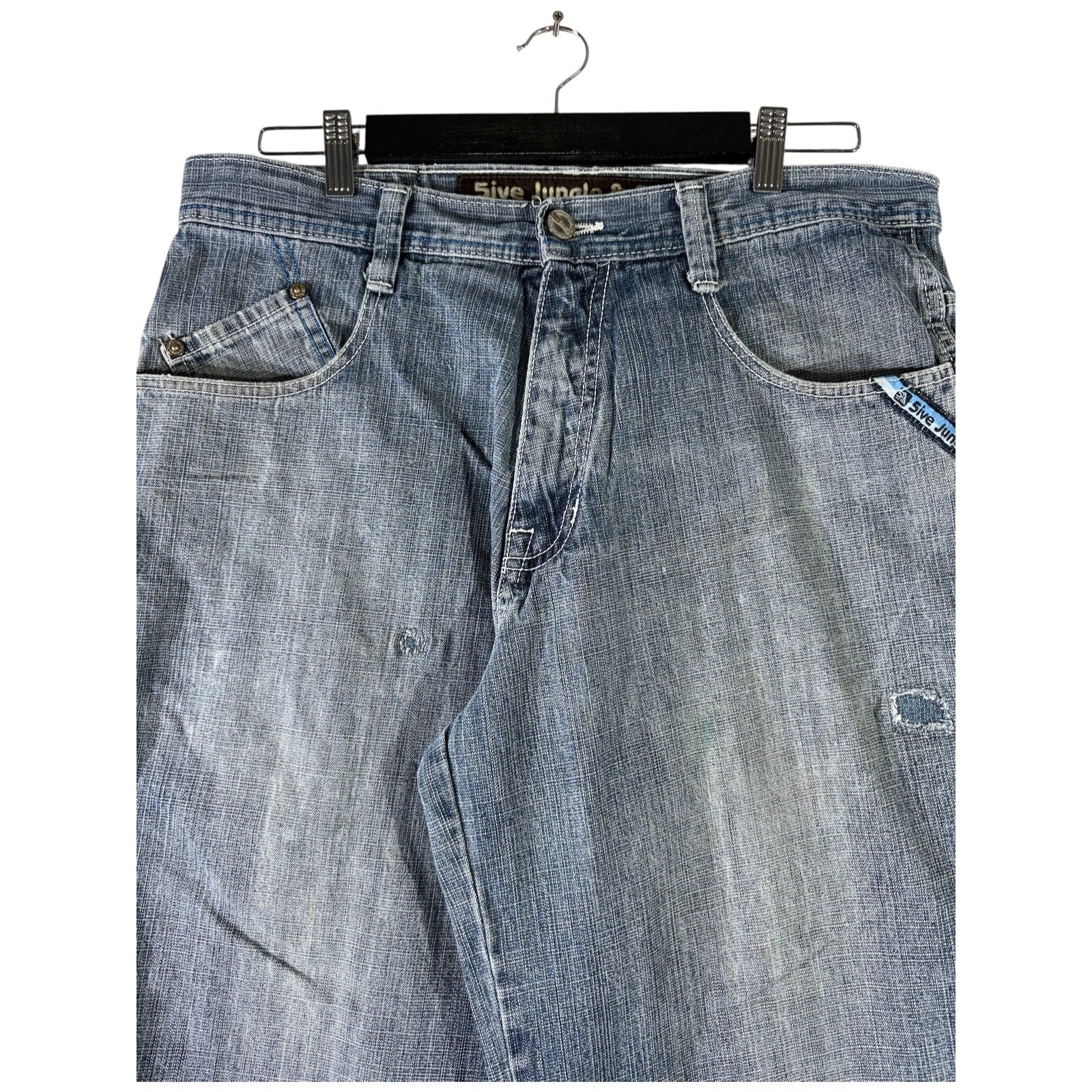 Vintage 5ive Jungle & Co. Embroidered Denim Shorts 36