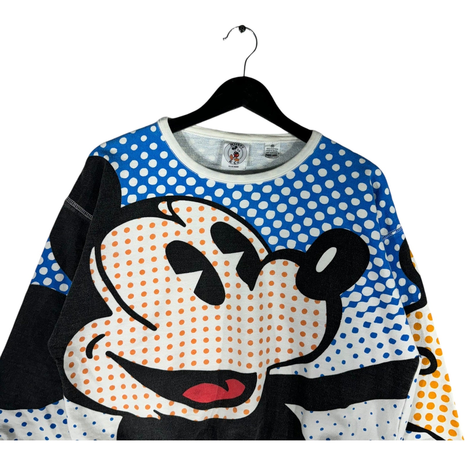 Vintage Woman's Disney Polka Dot Mickey Crewneck