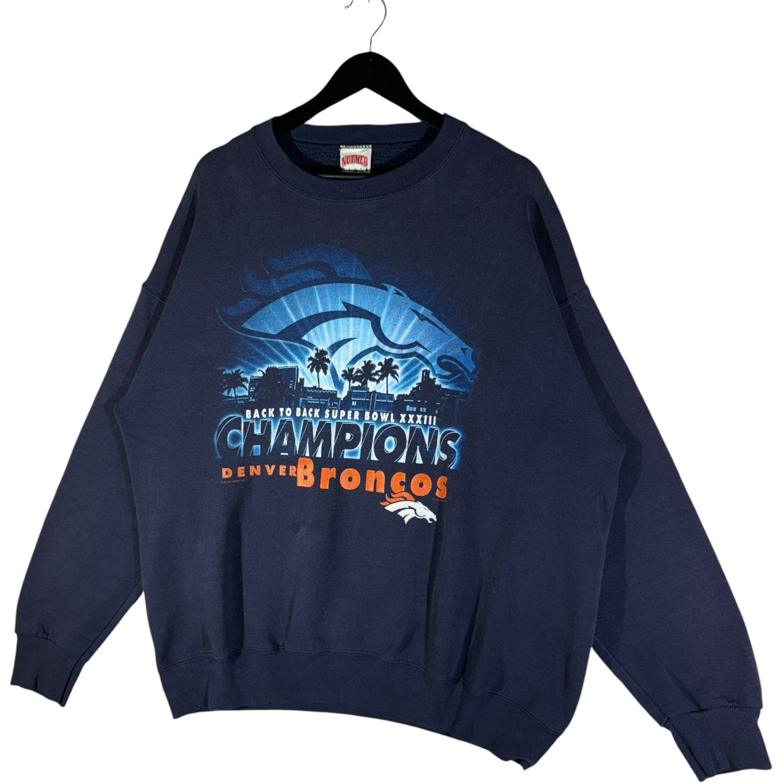 Vintage Nutmeg Denver Broncos Super Bowl 33 NFL Crewneck