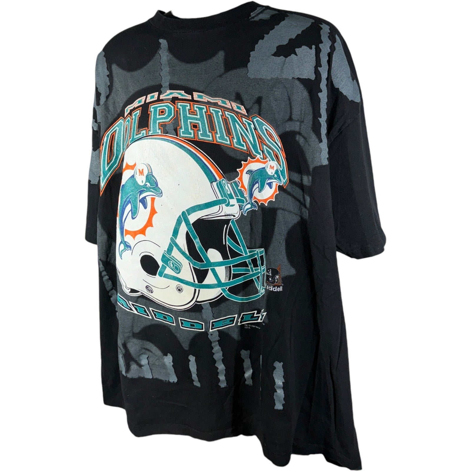 Vintage Miami Dolphins Helmet AOP NFL Tee 90s