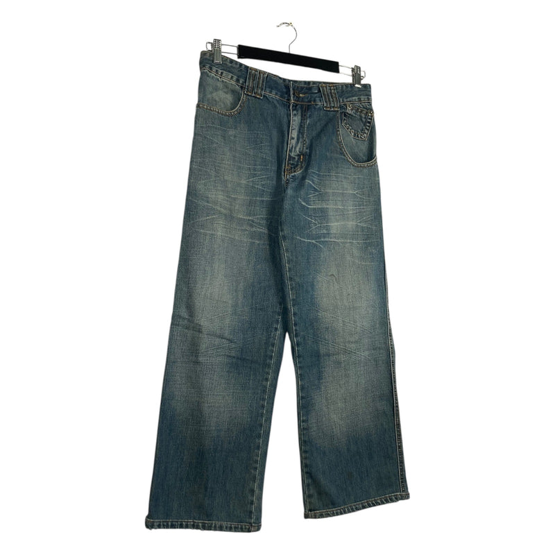 Vintage Oversized Rivets Wide Leg Denim Jeans 30x25