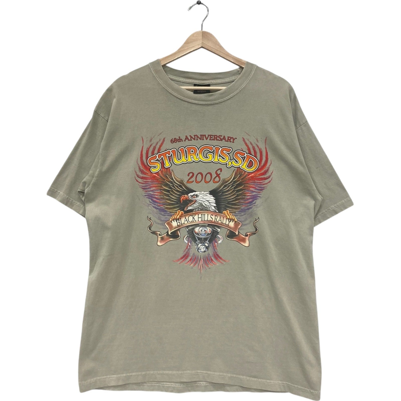 Sturgis Black Hills Rally Flaming Eagle Tee 2008