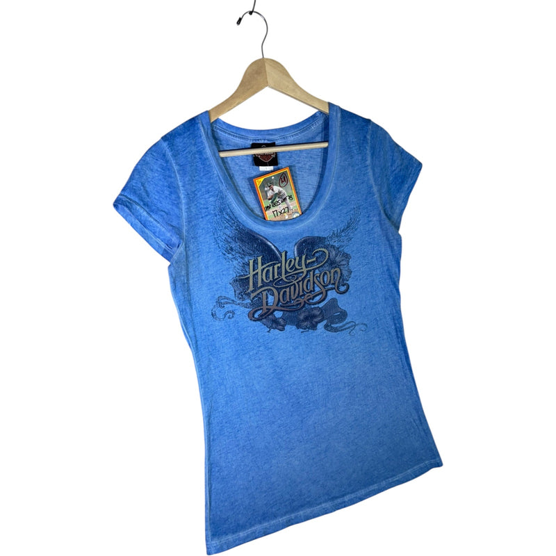 Vintage Harley Davidson Wing Floral T-Shirt