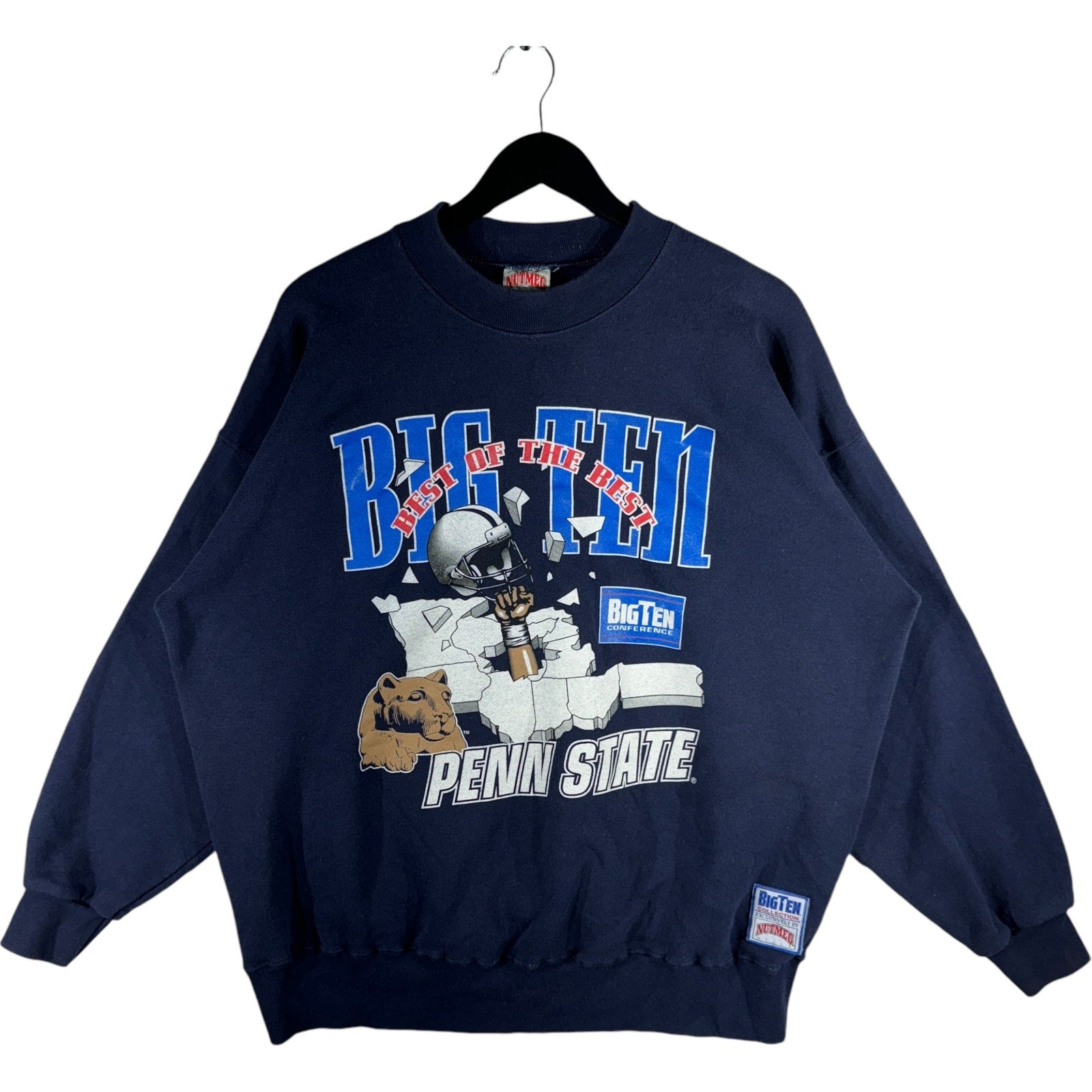 Vintage Penn Sate Big 10 Football Nutmeg Crewneck