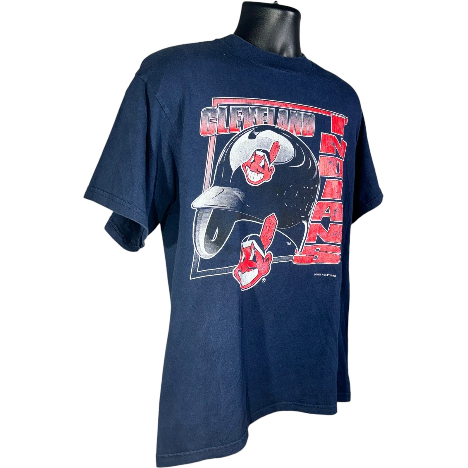 Vintage Cleveland Indians Helmet Tee 1995