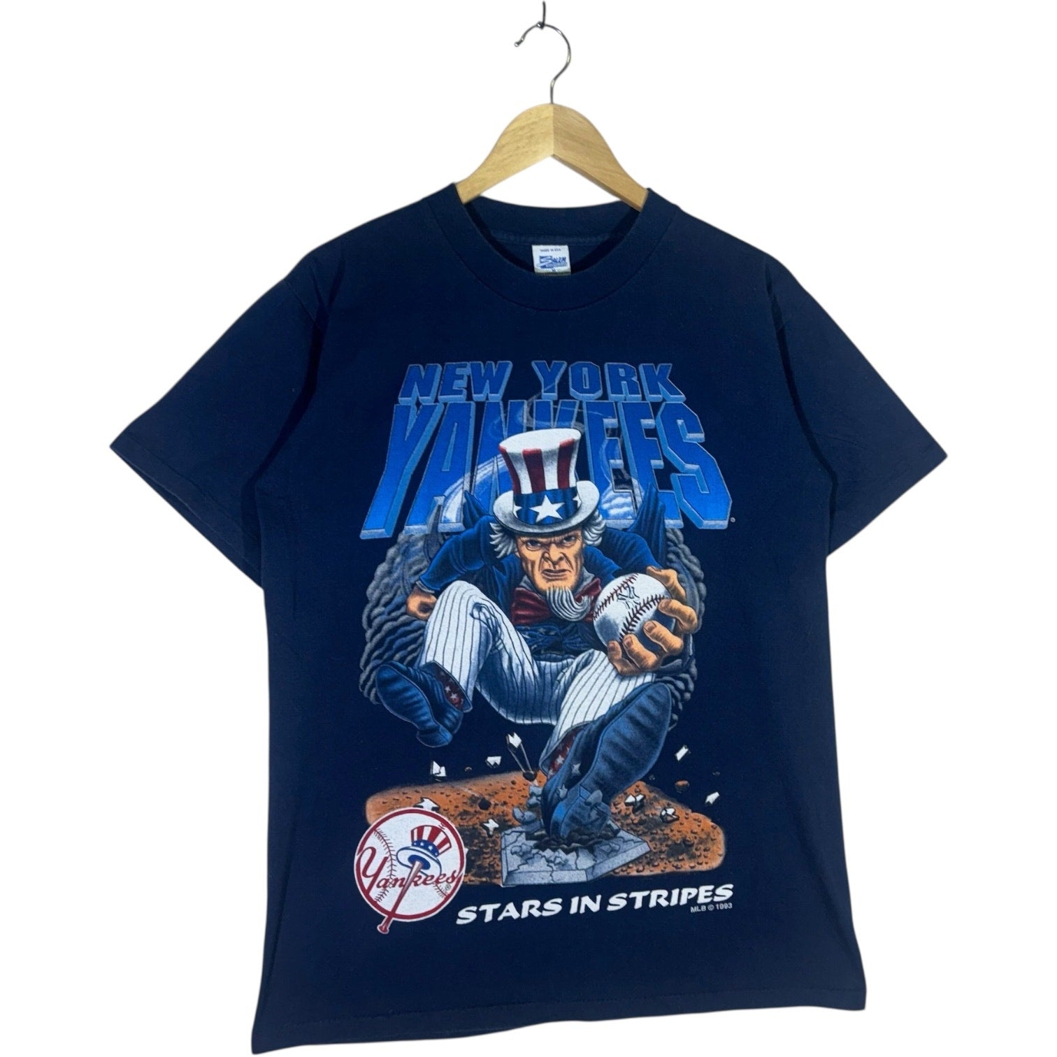 Vintage New York Yankees "Stars And Stripes" Uncle Sam MLB Tee 1993