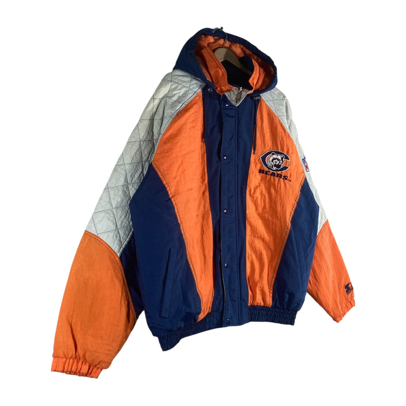 Vintage Starter Chicago Bears NFL Hooded Quilted Jacket