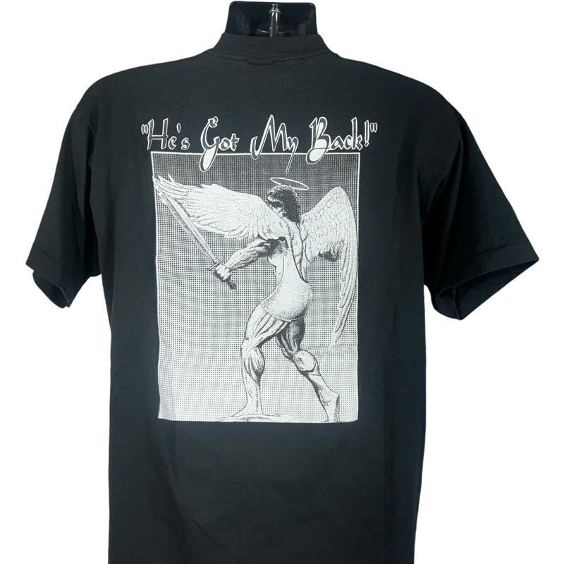 Vintage Shekinah Ministries "He's Got My Back" Religious Tee