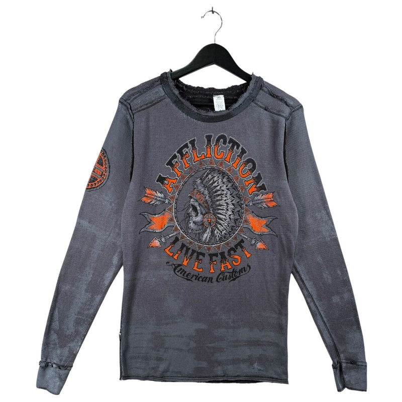 Vintage Affliction Live Fast Skull Graphic Long Sleeve