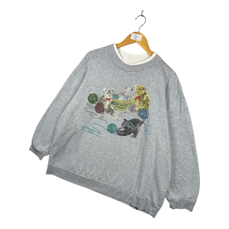 Vintage Kittens Playing Yarn Women's Crewneck