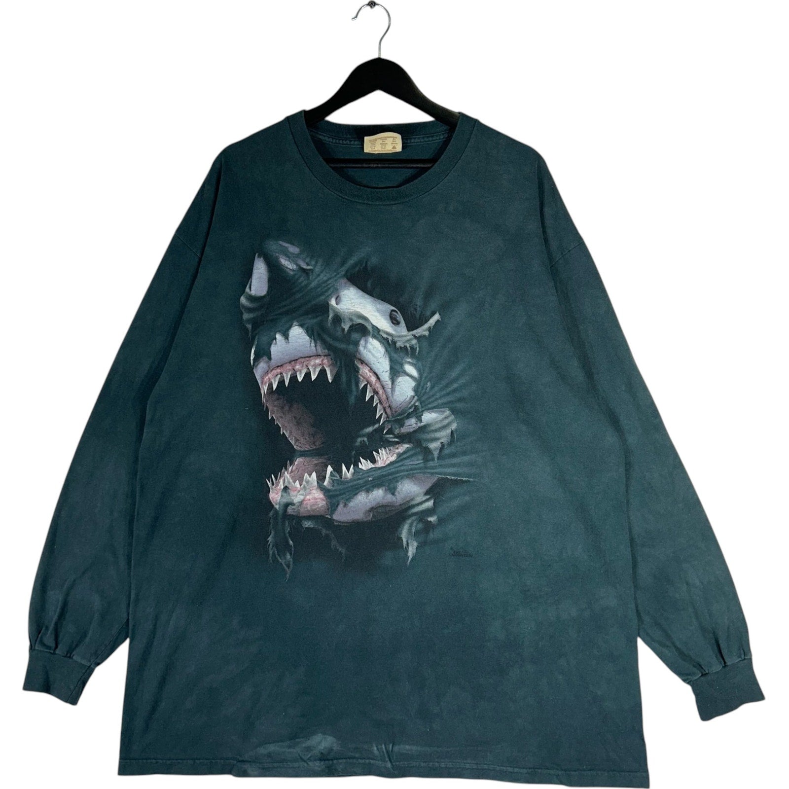 Vintage Breakthrough Shark Nature Art Long Sleeve