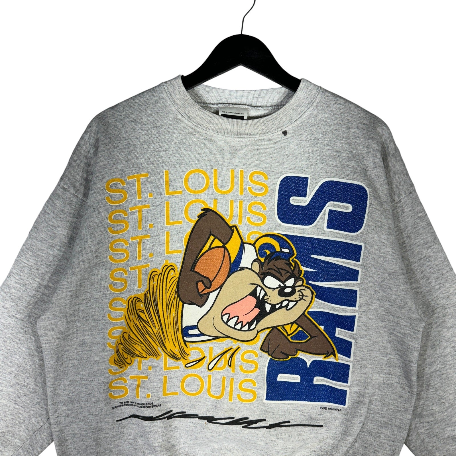 Vintage St. Louis Rams Taz Looney Tunes Crewneck