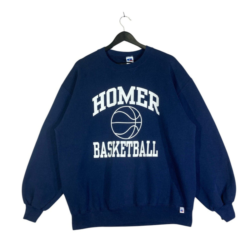 Vintage Homer Basketball Chest Spellout Crewneck
