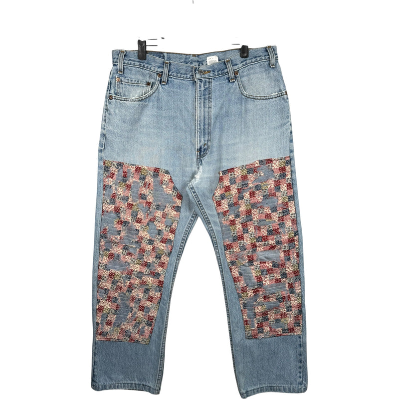 Vintage Levi's 505 Patchwork Straight Leg Denim Jeans 36