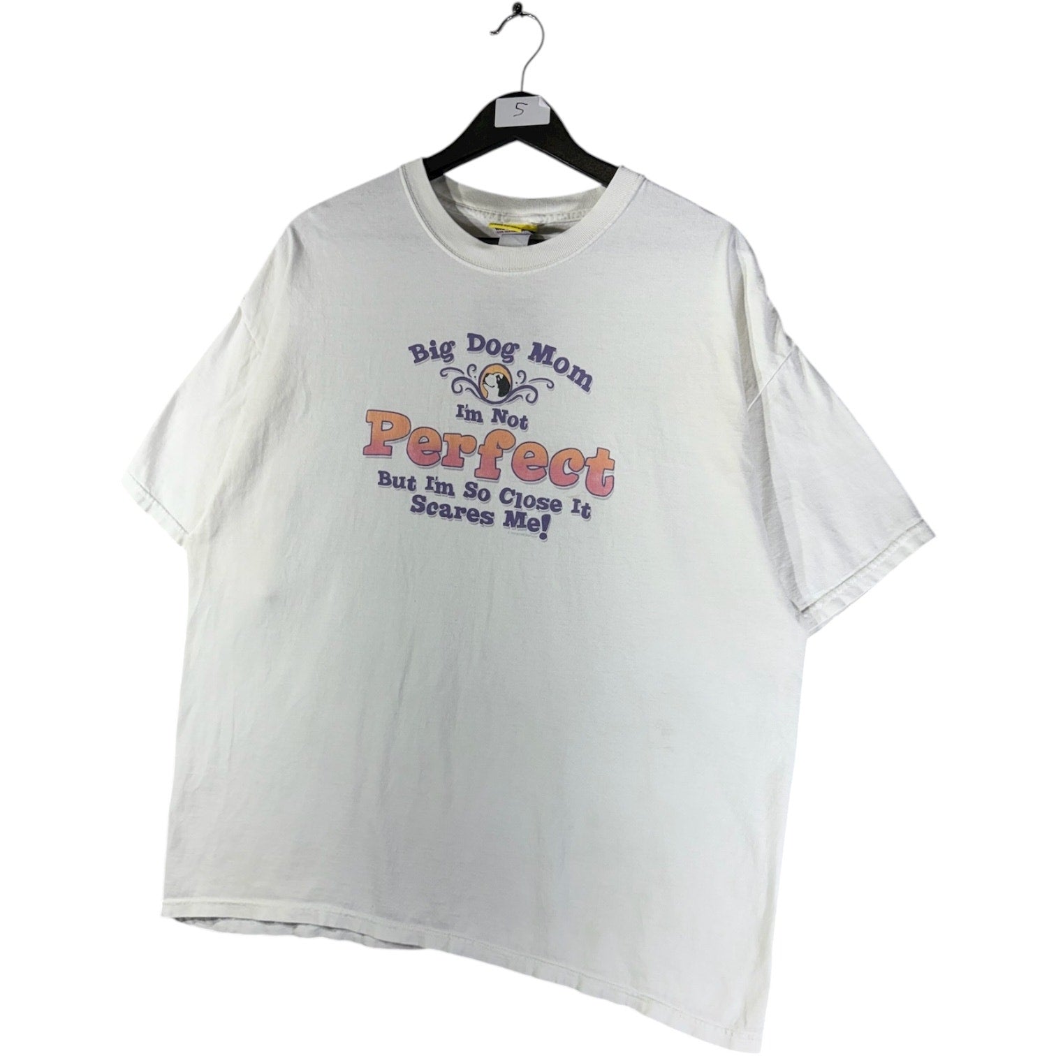 Vintage Big Dog Mom I'm Not Perfect Funny Graphic T-Shirt