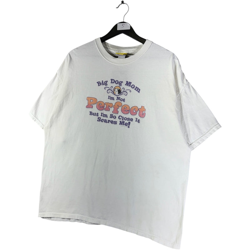 Vintage Big Dog Mom I'm Not Perfect Funny Graphic T-Shirt