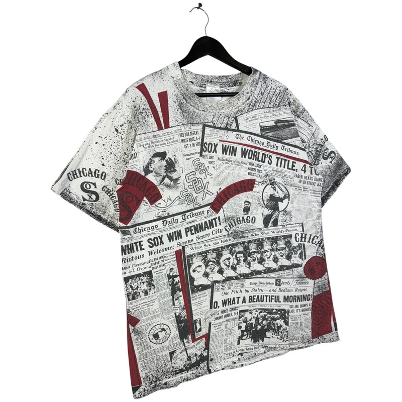Vintage MLB AOP White Sox Newspaper T-Shirt