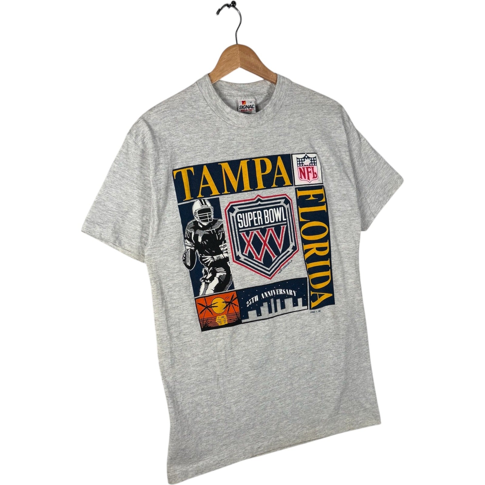 Vintage Super Bowl XXV Tampa Bay Commemorative NFL Tee