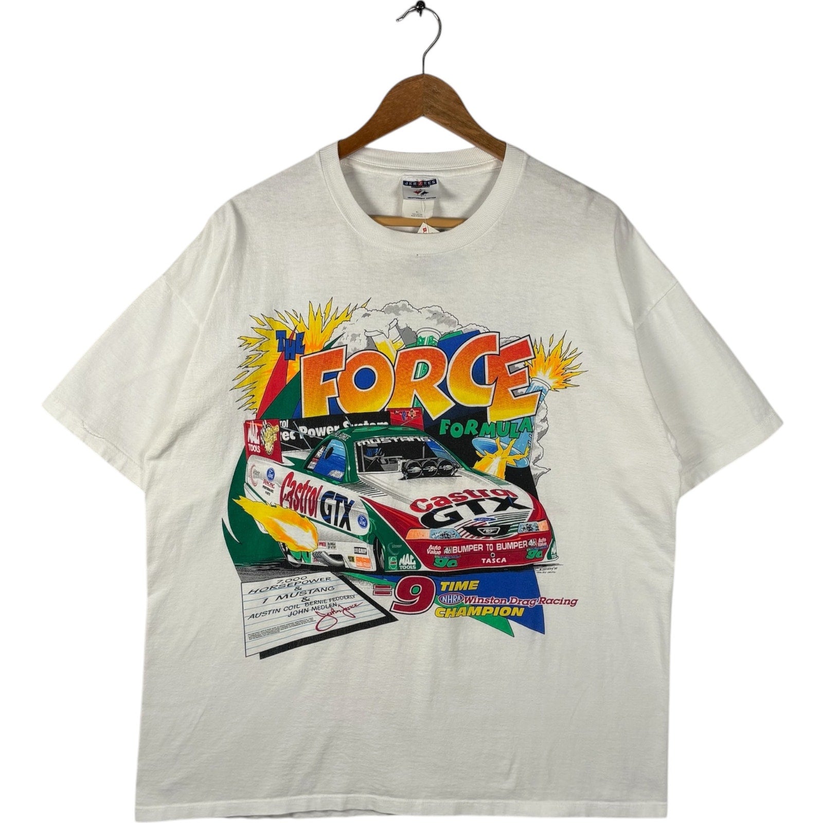 Vintage John Force Castrol XGT The Force Drag Racing Car Tee