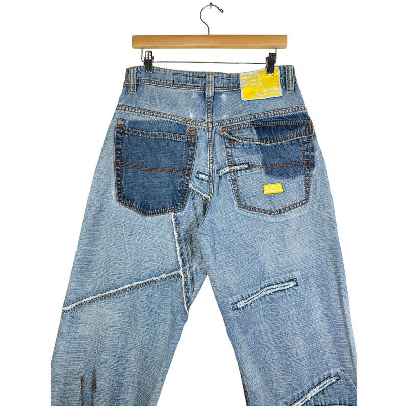 Vintage Straight Leg Contrast Stitch Denim Jeans