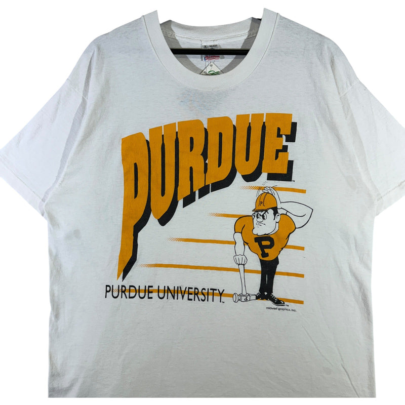 Vintage Purdue University "Purdue Pete" Mascot Spellout Tee