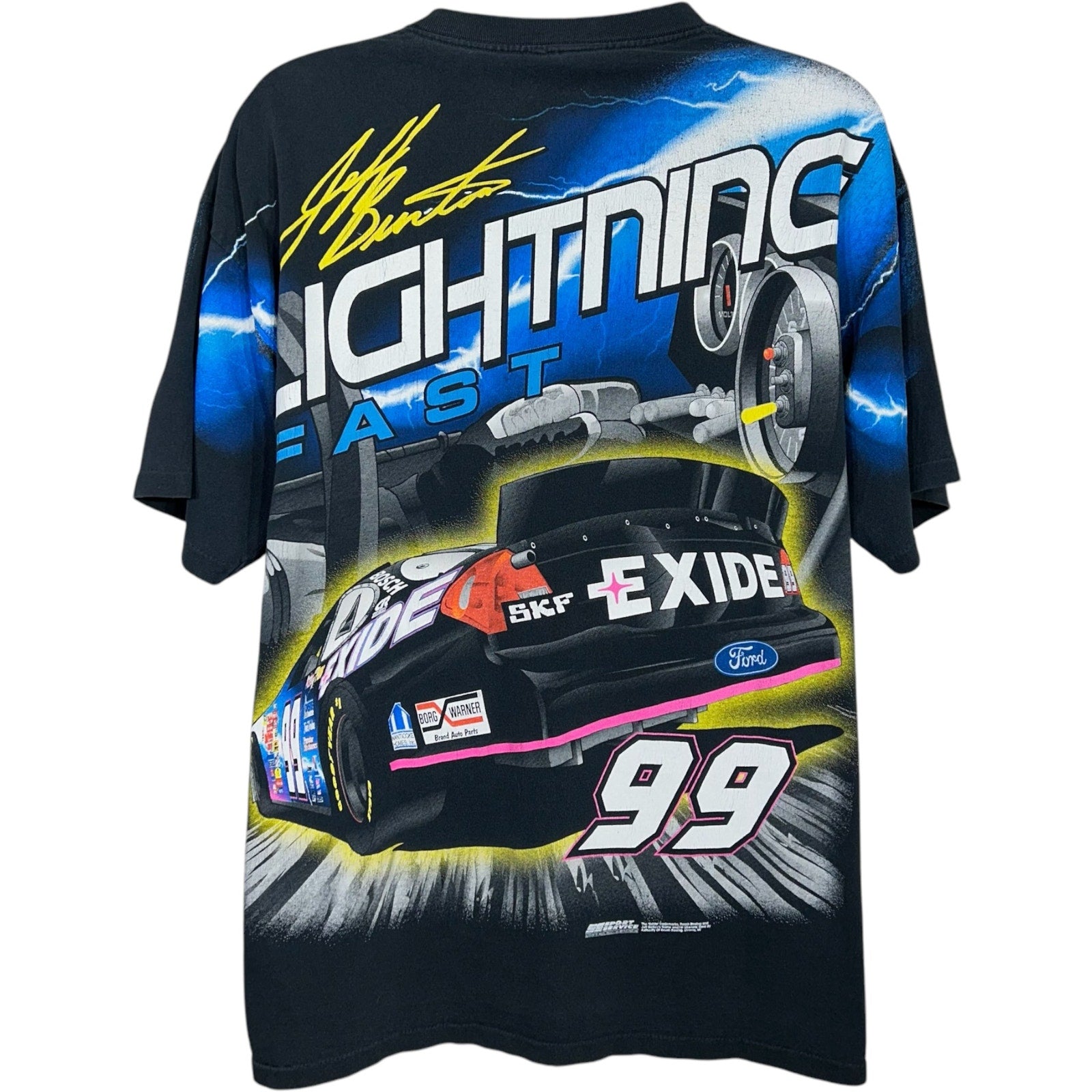 Vintage Jeff Burton # 99 "Lightning Fast" AOP NASCAR Tee