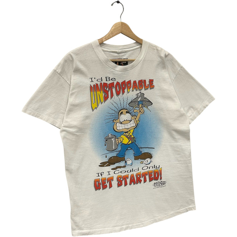 Vintage "I'd Be Unstoppable If I Could Only..." Cartoon Humor Tee