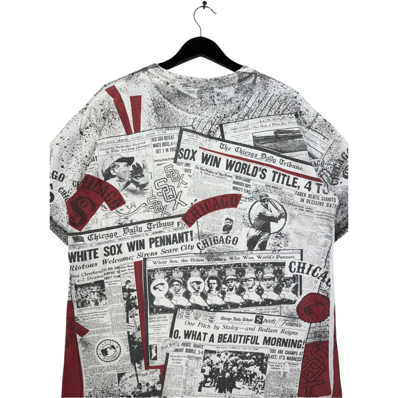 Vintage MLB AOP White Sox Newspaper T-Shirt