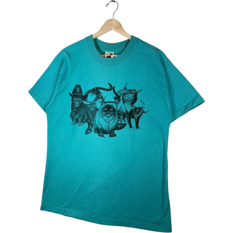 Vintage Cat In Hats Double Sided Art Tee