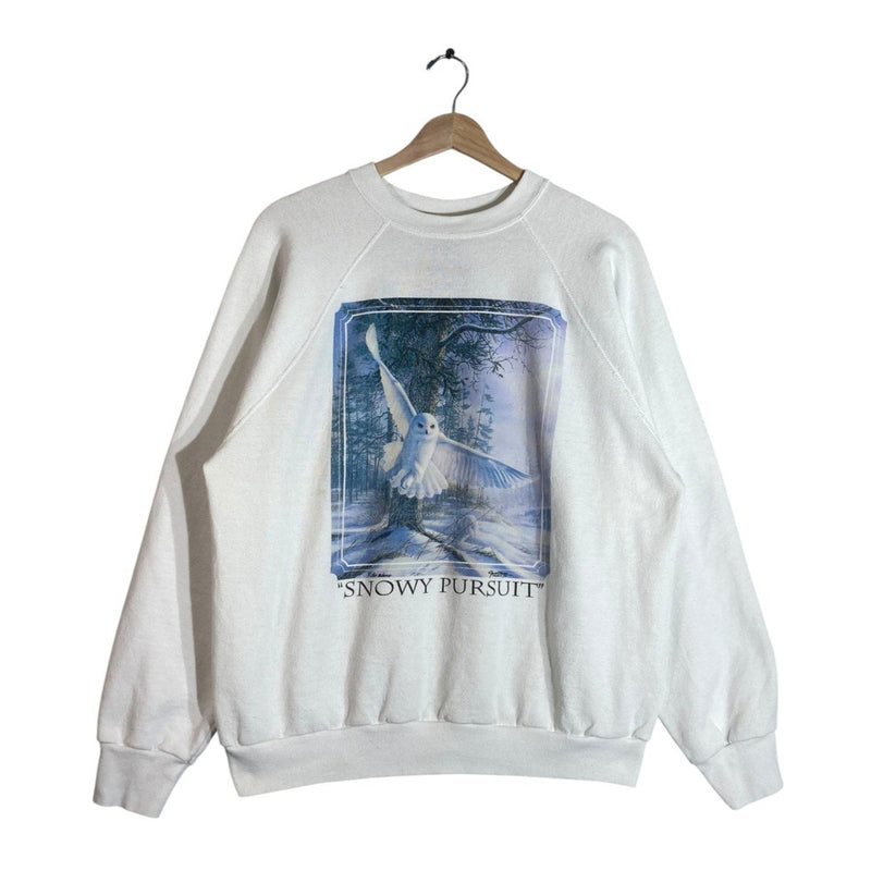 Vintage Snowy Pursuit Snow Owl Crewneck