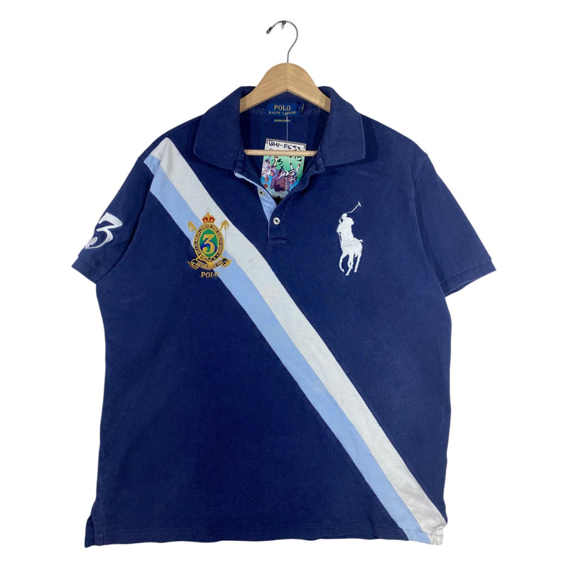 Vintage Polo Ralph Lauren Striped Crest Short Sleeve Polo