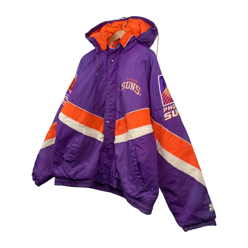 Vintage Starter Phoenix Suns NBA Full Snap Button Hooded Jacket