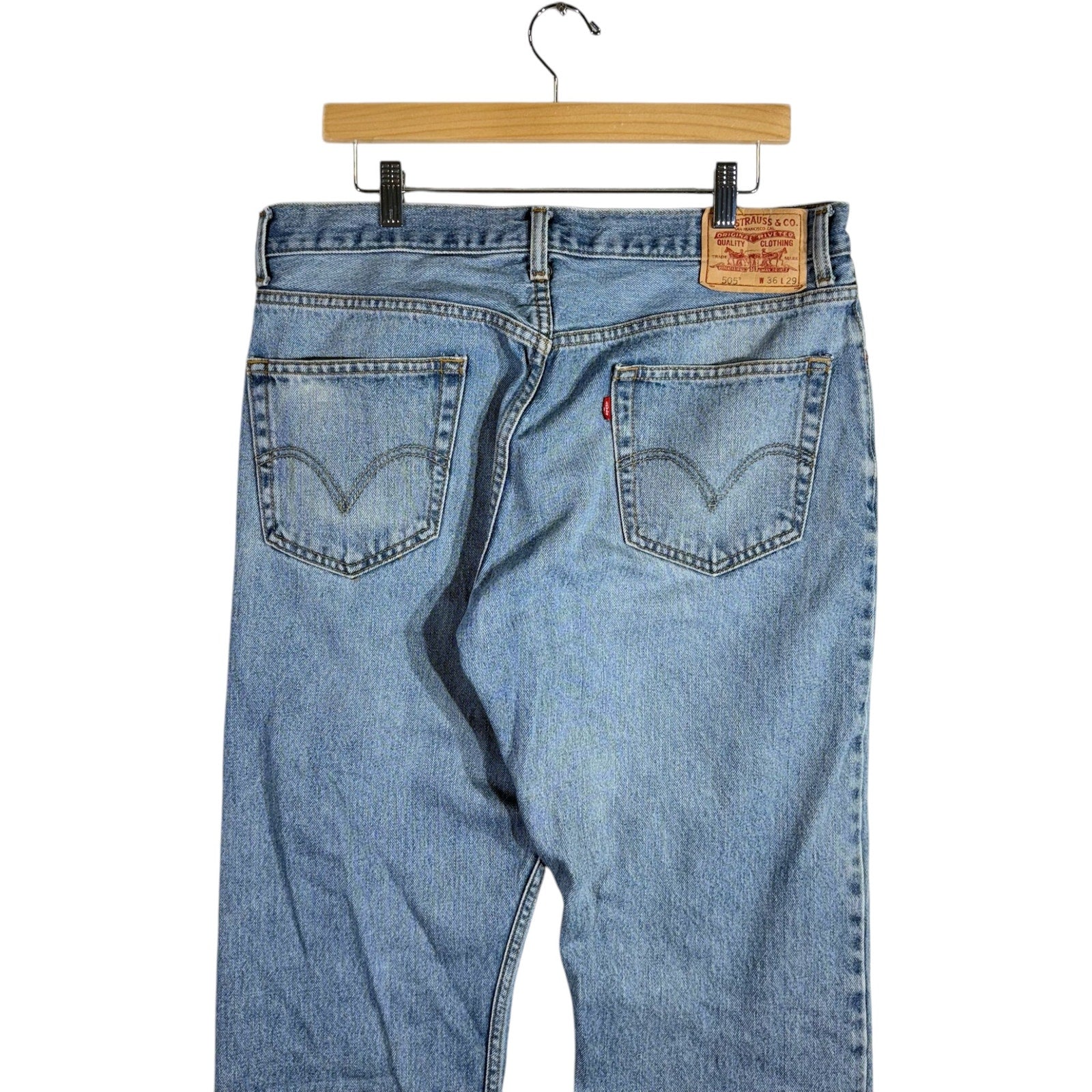 Vintage Levi's 505 Light Wash Straight Leg Jeans 35x28