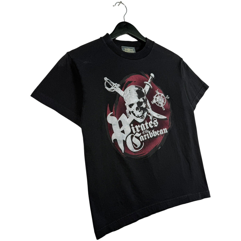 Vintage Pirates Of The Caribbean Logo Spellout T-Shirt