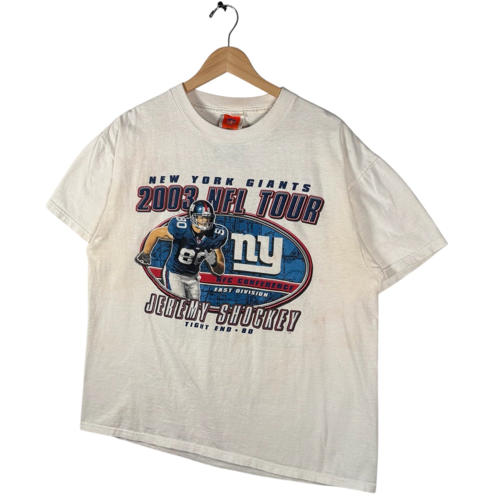 Vintage New York Giants NFL Tour Jeremy Shockey Tee