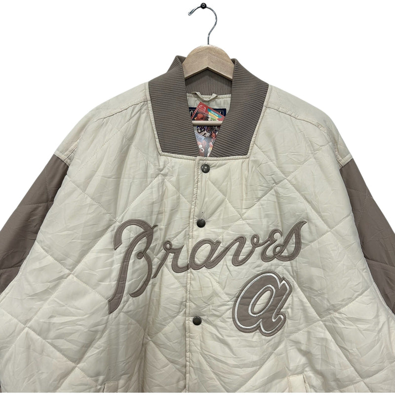 Vintage Majestic Atlanta Braves MLB Quilted Bomber Jacket