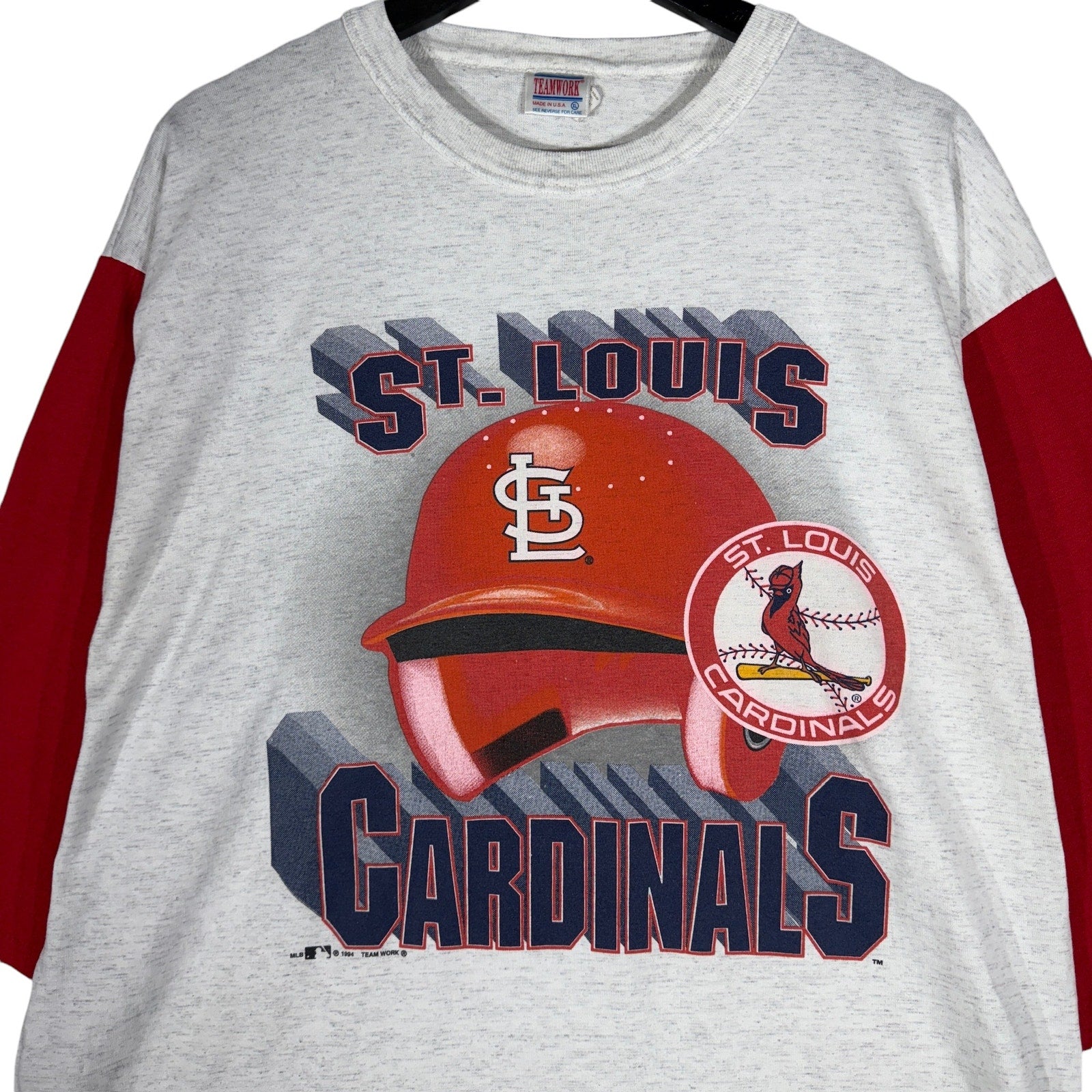 Vintage St. Louis Cardinals 3/4 Sleeve Big Helmet Tee 1994